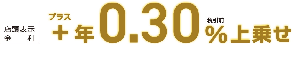 店頭表示金利 ＋年0.30%（税引前）上乗せ