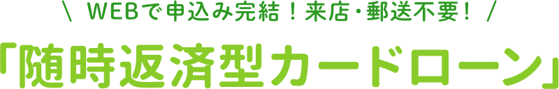 「随時返済型カードローン」